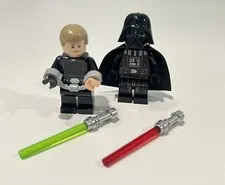 LEGO Star Wars Minifigures Darth Vader & Luke Skywalker w/ lightsabers