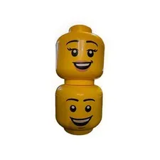 2 LEGO Large Storage Container Head, Boy, Girl