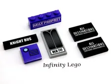6 LEGO Parts with Stickers related to Harry Potter 2019 set The Knight Bus 75957