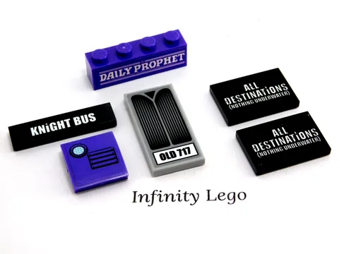 6 LEGO Parts with Stickers related to Harry Potter 2019 set The Knight Bus 75957