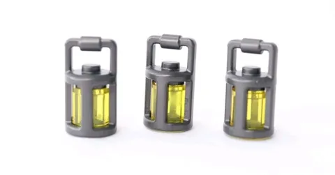 LEGO 3 x Lantern Light Lamp Minifigure Gray
