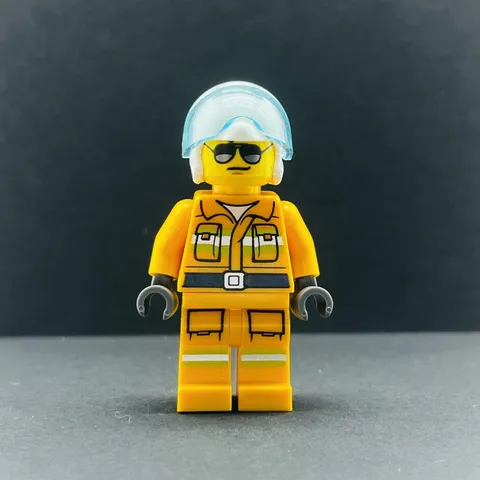 Lego Minifigure Fire - Reflective Stripes, Bright Light Orange Suit cty1237 City