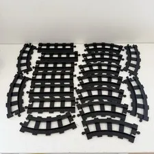 Lego Duplo Vintage Black Railway Train Track x 18 Lot Straight Curved