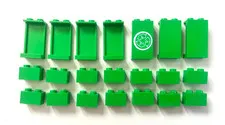 LEGO Lot of 20 Bright Green 1x2x3 Wall Panel & 1x2 Bricks Pieces