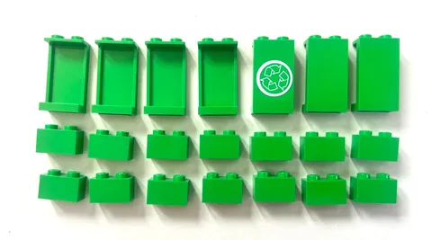 LEGO Lot of 20 Bright Green 1x2x3 Wall Panel & 1x2 Bricks Pieces
