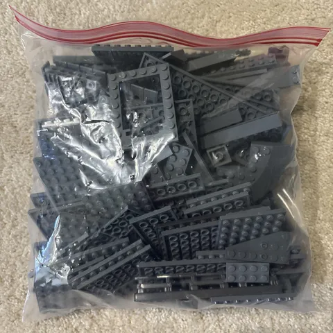 Lot of 1 Gallon Grey Colored Assorted Lego Pieces Blocks Replacement Pieces