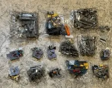 Lego Packaged Bags Parts Lot, Five Bags All Gray 16 Total