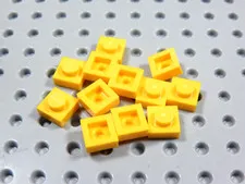 LEGO Lot of 12 Bright Yellow Orange 1x1 Plates BK