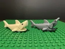 Lego Hammerhead & White Shark minifigure sand blue ocean animal 60263 60265