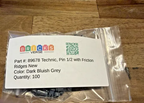 100 New Genuine LEGO Dark Bluish Gray Technic Pins 89678 Friction Ridges