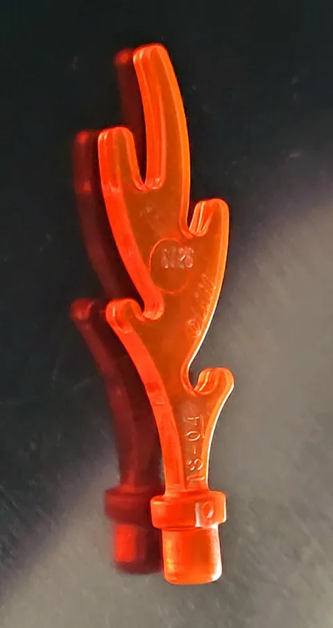 LEGO TRANS NEON ORANGE 6126b Wave Rounded Straight w/ Bar End Castle Flame 🔥1pc