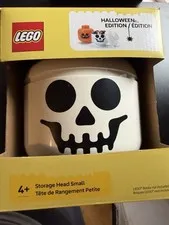 NEW Lego Small Storage Head Halloween Spooky Stackable Skeleton White