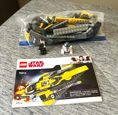 LEGO Star Wars 75214 Anakin's Jedi Starfighter complete w/ Manual+ mini figures