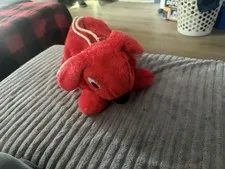 Vintage 1984 - Lego Duplo - Red Bunny Rabbit Plush Bag With Logo Keychain Zipper