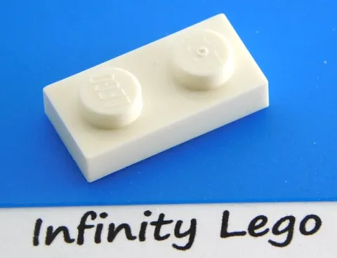 50 LEGO White Plate 1 x 2 (3023) - (50 Pieces)