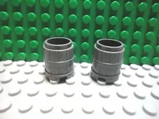 Lego 2 Dark Bluish Gray 2x2x2 barrel storage container NEW