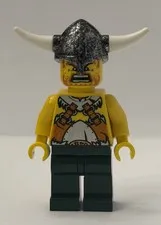 LEGO Viking Warrior  Black Silver Headgear Horns vik017(green legs)