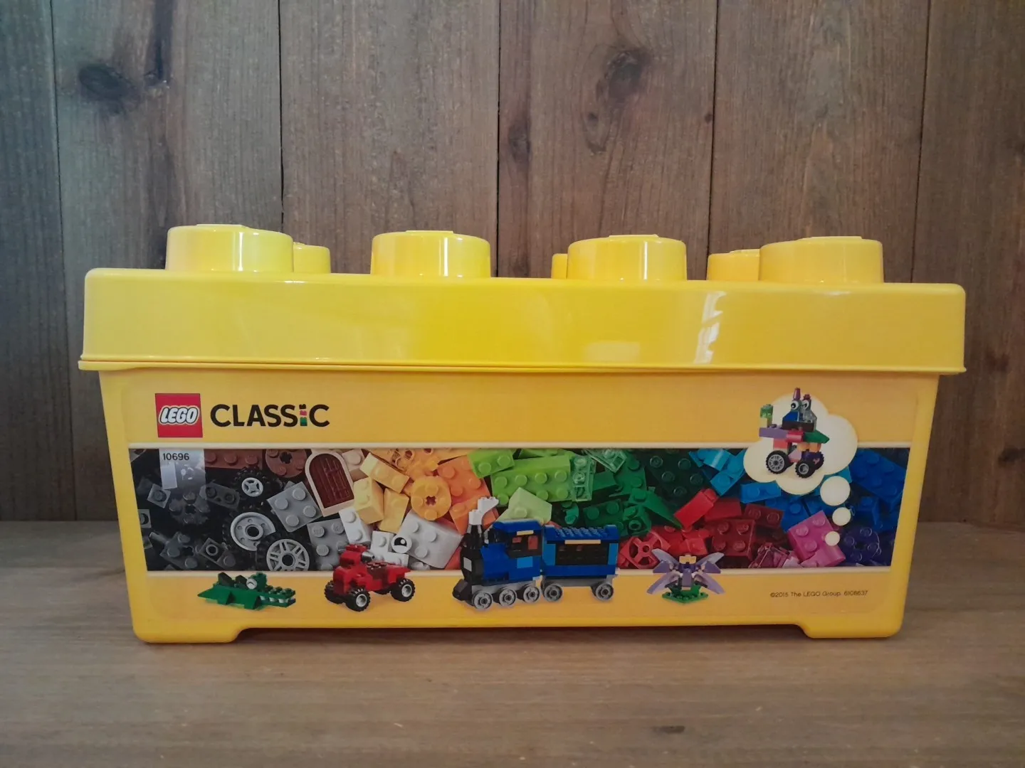 Yellow Lego Classic Medium Creative Brick Box 10696 Plastic Bin EUC