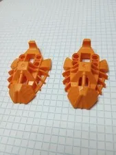 2 Bionicle Lego Orange battle damaged (see pictures) 53549 Foot Toa Inika type