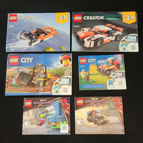 LEGO Instruction Manuals Lot 6 Creator City Spider-Man 31089 60219 60247 76184