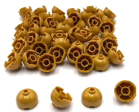 Lego 50 New Pearl Gold Bricks Building Blocks Round 2 x 2 Dome Tops Parts