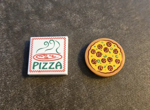 Lego Pizza Box And Pepperoni Pizza Mini Figures