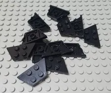 LEGO Lot of 12 Black 2x4 City Vehicle Wedge Wing Plate Pieces