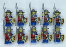 10 X LEGO Castle Lion Minifigures Soldiers Knights Shield Spear Brim Figs B1