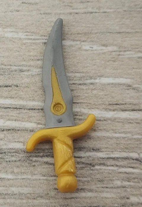 Lego 88288c01 Pearl Gold Minifigure Weapon Dagger with Pearl Light Gray Blade