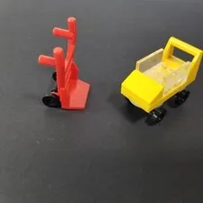 Lot of 2x LEGO 7567 CITY Traveler Push Cart & Red Dolly Moving Mover