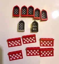 Lot of 13 Red Fence 3185 Red Black, Gray Window 30044