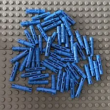 Lego Lot Blue 6558 Technic Pin Long with Friction Ridges Lengthwise, 2 Center Sl