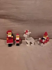 Vintage 1980s Lego Santa Christmas Lot, Set 1627, Set 1555, Set 1628