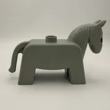 LEGO DUPLO Farm Animals Gray Horse Vintage Block Style Minifigure