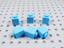 LEGO Lot of 6 Medium Azure 1x1 Bricks BE