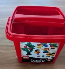 LEGO Storage Box 2229 - Red Bucket Brick Box Empty - Vintage Classic
