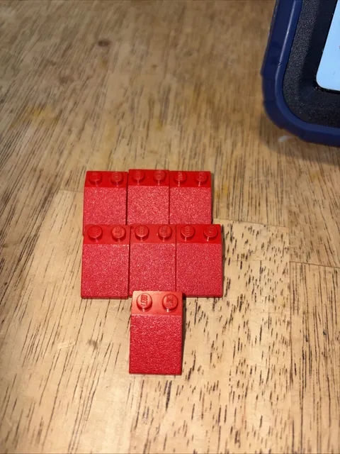 LEGO 6215 Red Slope, Curved 3 x 2 with 4 Studs 7 Pieces