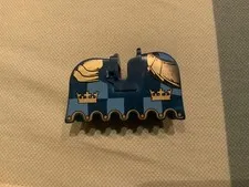 LEGO dark blue horse armor and a gold plate armor pattern