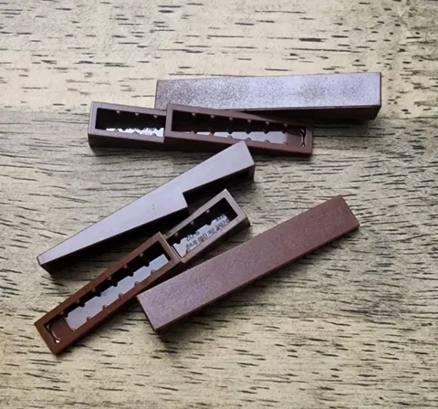LEGO Reddish Brown Slope 10 6 x 1. QTY 5. Part No. 4569.