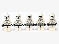LEGO Star Wars Clone Trooper Phase 1 Minifigure Lot of 5 sw0201