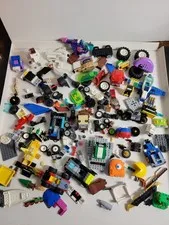 LEGO Mixed Lot 4 Lbs Incomplete Builds Vehicles Wheels Parts Bundle Bulk