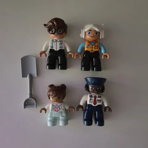 Lego Duplo Airplane Airport Construction Worker Female Pilot Toddler Figure Lot