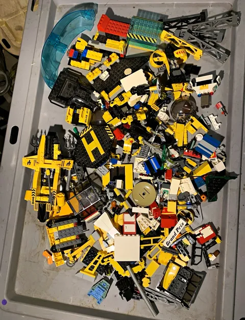 LEGO Grand Prix Mixed Parts Lot Printed Pieces Yellow/Black/Gray/White/Blue