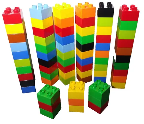 Lot of 69 Lego Duplo Thick Bricks 2x2 Various Colors