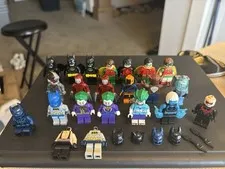LEGO DC Super Heroes Minifigure Lot (22) Batman Joker Robin Manbat Read Discript