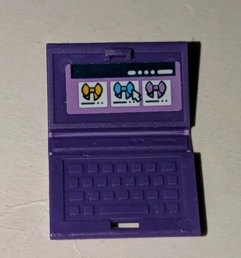 Lego Laptop Computer Dark purple 3 Bows Screen Piece Part 62698pb08 62698 Figure