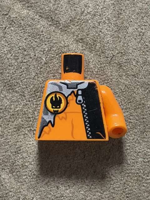 LEGO - Minifig, Torso Agents Villain with Zipper & Villain Logo on Back - Orange