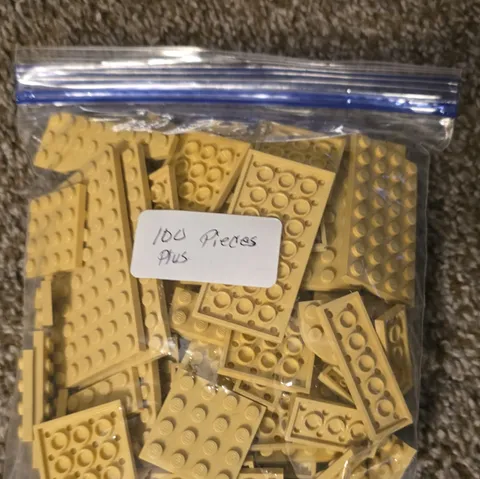 LEGO Bulk Lot Tan Plastic Bricks & Plates/Pieces in Polybag, 100+ Pieces
