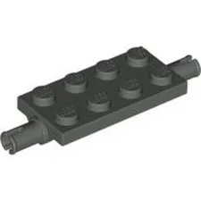 LEGO Part 30157 - Dark Gray Plate Special 2 x 4 with Pins