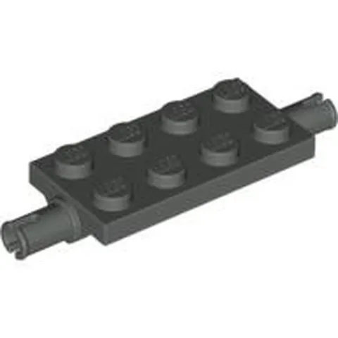 LEGO Part 30157 - Dark Gray Plate Special 2 x 4 with Pins